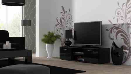 eoshop TV stolík Soho, 140 cm, čierna / čierna lesk